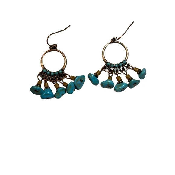 Ethnic Boho Style geometric women’s drop pierced earrings. - Picture 3 of 6